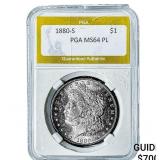 1880-S Morgan Silver Dollar PGA MS64 PL