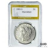 1901-S Morgan Silver Dollar PGA MS63
