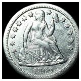 1860-S Silver Seated Liberty Dime CLOSELY UNCIRCUL