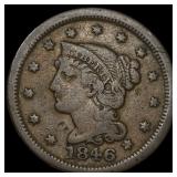 1846 Braided Hair Large Cent LIGHTLY CIRCULATED