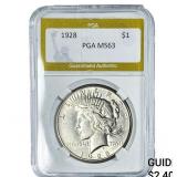 1928 Silver Peace Dollar PGA MS63