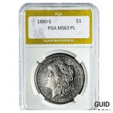 1880-S Morgan Silver Dollar PGA MS63 PL