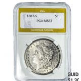 1887-S Morgan Silver Dollar PGA MS63