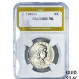 1949-D Franklin Half Dollar PGA MS66 FBL