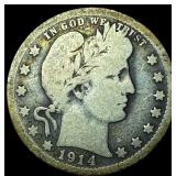 1914 Barber Quarter NEARLY UNCIRCULATED