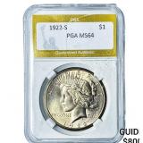 1922-S Silver Peace Dollar PGA MS64