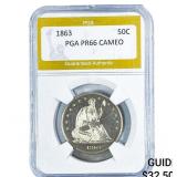 1863 Seated Liberty Half Dollar PGA PR66 CAMEO