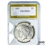 1927 Silver Peace Dollar PGA MS64+