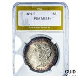 1891-S Morgan Silver Dollar PGA MS63+