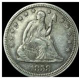 1858 Seated Liberty Silver Quarter NEARLY UNCIRCUL