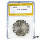 1818 Capped Bust Half Dollar PGA AU58 PL