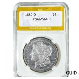 1880-O Morgan Silver Dollar PGA MS64 PL