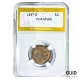 1937-D Buffalo Nickel PGA MS66