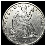 1854-O Silver Seated Liberty Half Dollar CHOICE AU