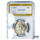 1943 Walking Liberty Half Dollar PGA MS67