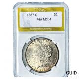 1887-O Morgan Silver Dollar PGA MS64