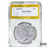1926-D Silver Peace Dollar PGA MS63