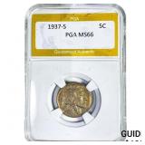1937-S Buffalo Nickel PGA MS66