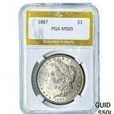 1887 Morgan Silver Dollar PGA MS65