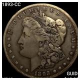 1893-CC Morgan Silver Dollar NEARLY UNCIRCULATED
