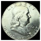 1961-D Silver Half Dollar Franklin GEM BU