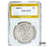 1884-S Morgan Silver Dollar PGA AU50