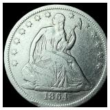 1864-S Silver Half Dollar NEARLY UNCIRCULATED