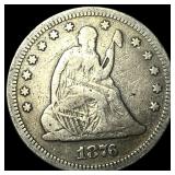 1876-S Silver Seated Liberty Quarter LIGHTLY CIRCU