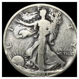 1921-S Silver Walking Liberty Half Dollar LIGHTLY