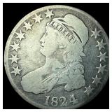 1824 Capped Bust Half Dollar LIGHTLY CIRCULATED