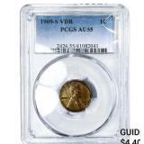 1909-S VDB Wheat Cent PCGS AU55