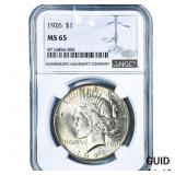 1926 Silver Peace Dollar NGC MS65