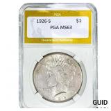 1926-S Silver Peace Dollar PGA MS63