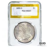 1890-S Morgan Silver Dollar PGA MS63