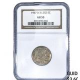 1937-D Buffalo Nickel NGC AU53 3 Legs