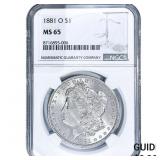 1881-O Morgan Silver Dollar NGC MS65