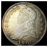 1809 Capped Bust Half Dollar ABOUT  UNCIRCULATED