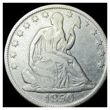 1850-O Silver Seated Liberty Half Dollar  LIGHTLY