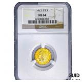 1912 $2.50 Gold Quarter Eagle NGC MS64