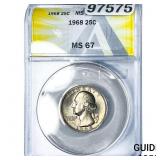 1968 Washington Silver Quarter ANACS MS67