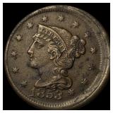 1853 Braided Hair Large Cent CHOICE AU