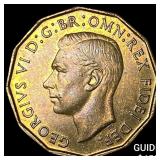 1950 Great Briatin Brass 3 Pence