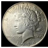 1934 Silver Peace Dollar CLOSELY UNCIRCULATED