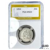 1854 Seated Liberty Quarter PGA MS63