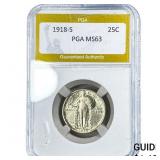 1918-S Standing Liberty Quarter PGA MS63