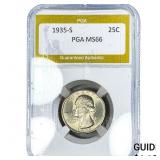 1935-S Washington Silver Quarter PGA MS66