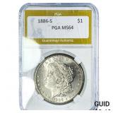 1886-S Morgan Silver Dollar PGA MS64