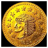 1852 California Gold 1/2 Dollar Token HIGH GRADE