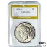 1928-S Silver Peace Dollar PGA MS64