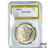 1885-S Morgan Silver Dollar PGA MS63